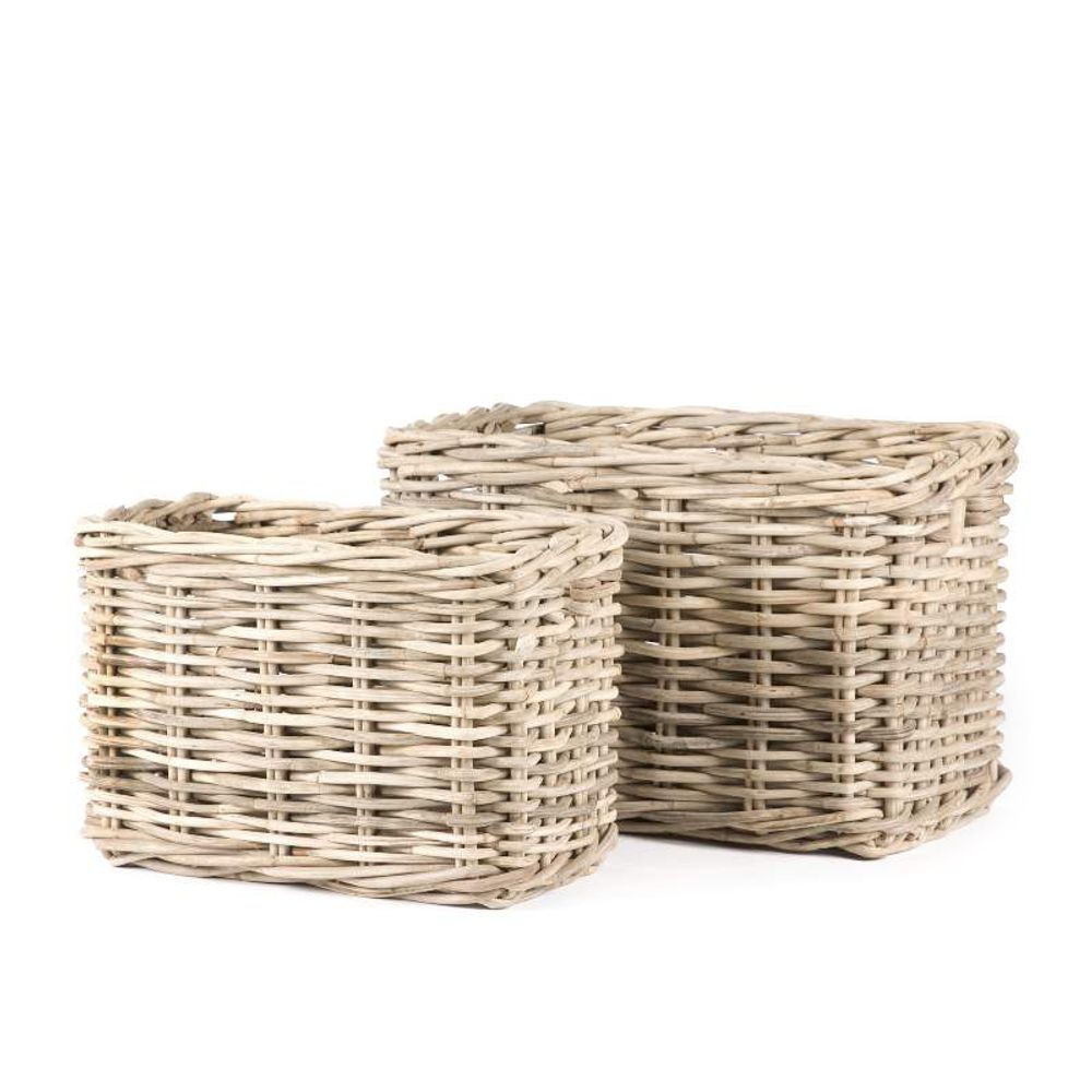Objets de décoration - Panier rectangulaire en bois s/2 SB - SEMPRE LIFE