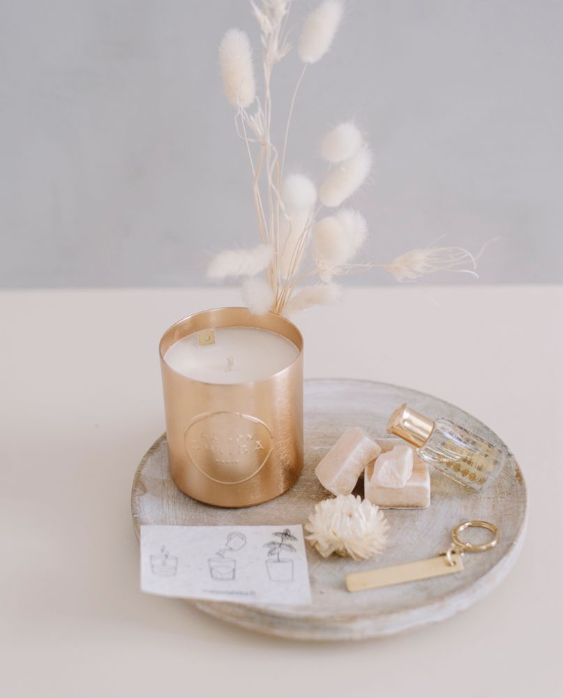 Objets personnalisables - Bougie Message Gravé | Senteur Musc Blanc | 190 gr - MAISON SHIIBA