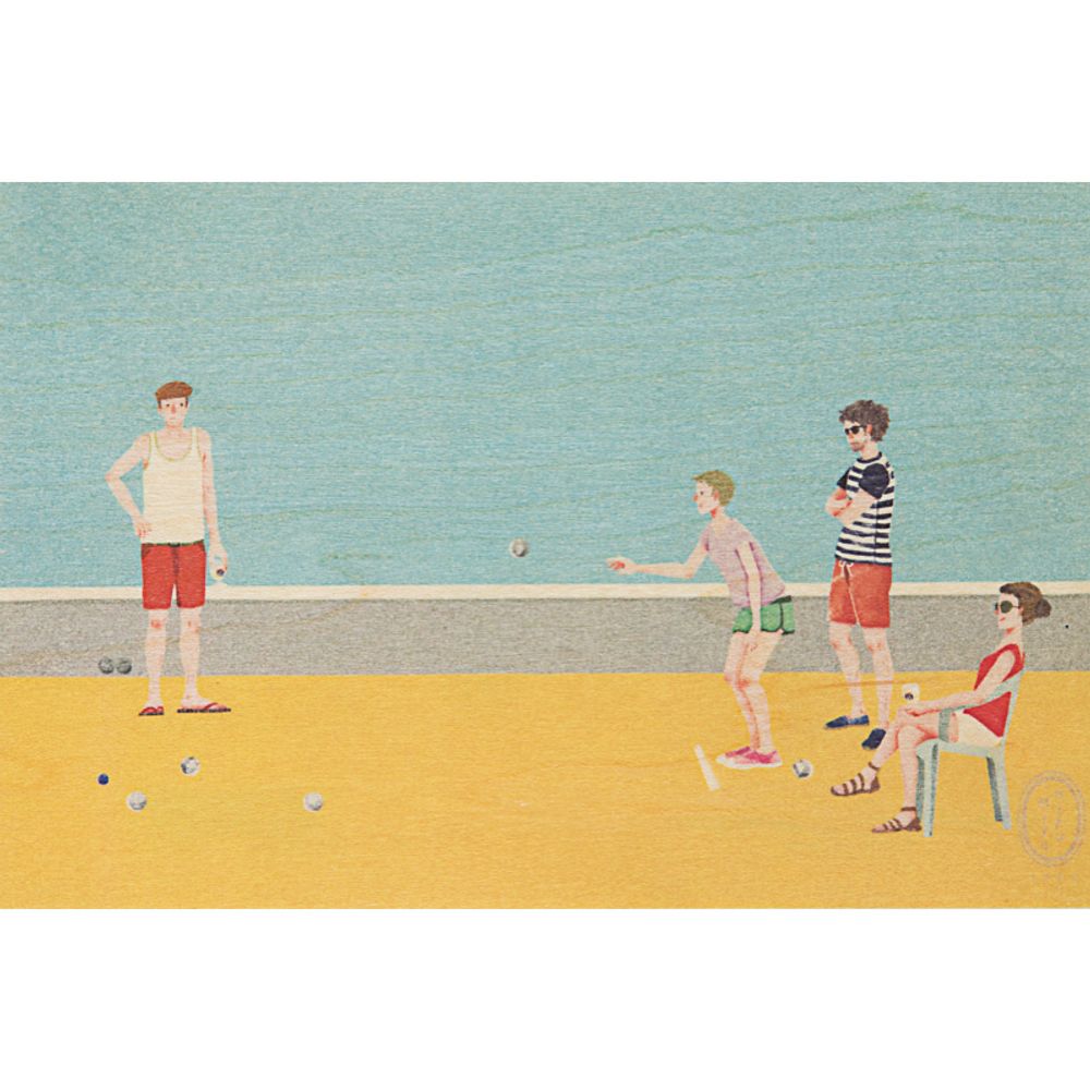 Carterie - Carte postale en bois Pétanque - WOODHI