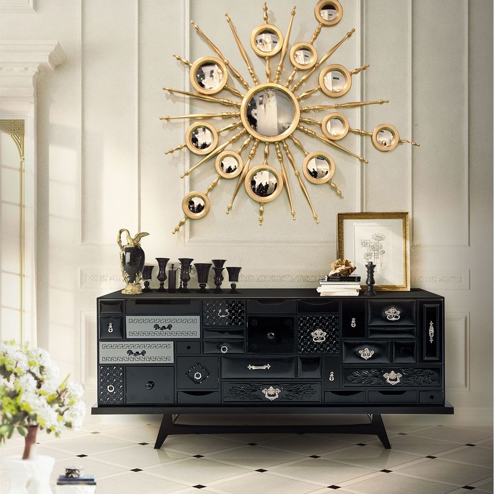 Commodes - Mondrian Black Sideboard - COVET HOUSE