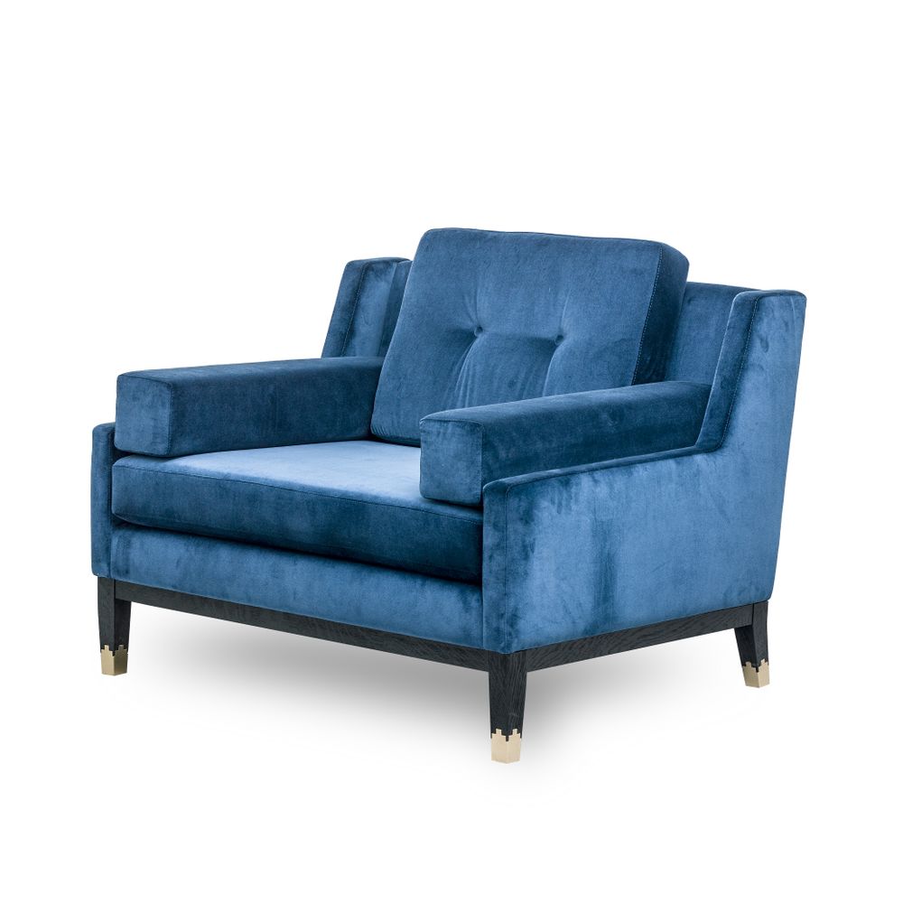 Fauteuils - Fauteuil Mr. Jones avec base en chêne cérusé noir et détails en laito - DUISTT