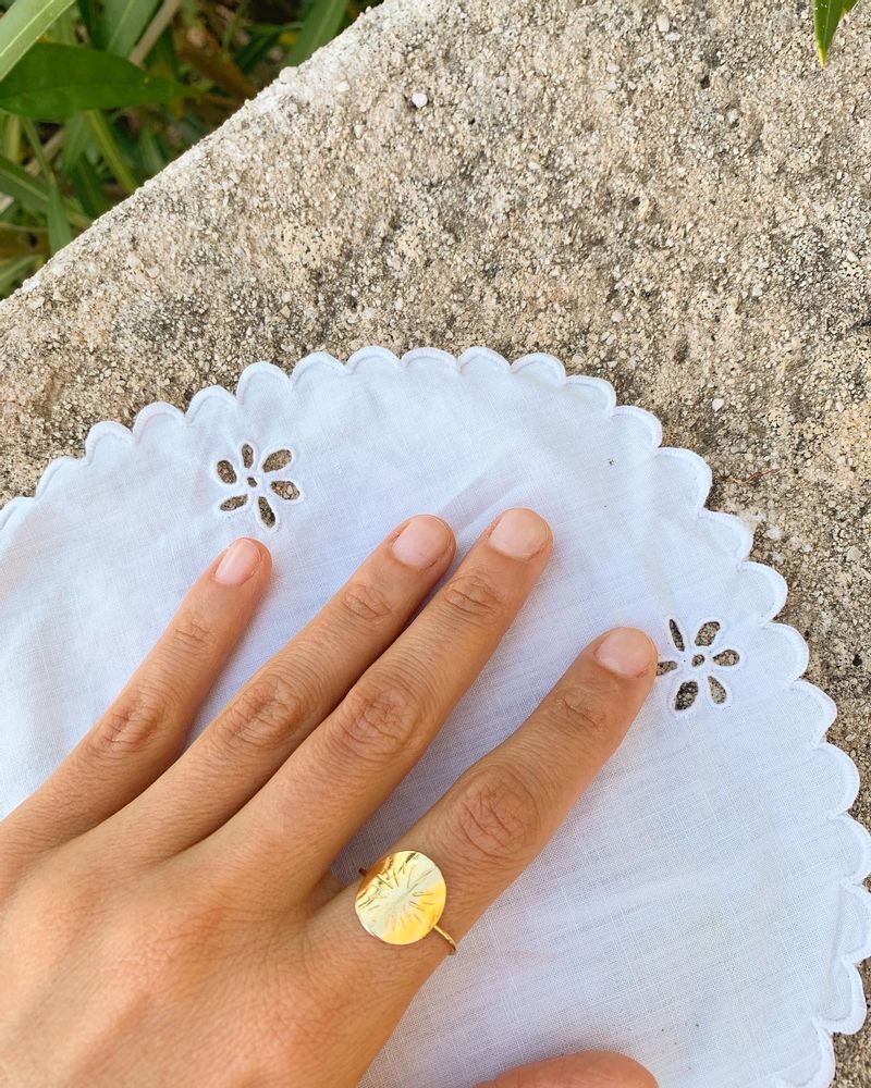 Bijoux - Bague médaille ronde soleil - JOUR DE MISTRAL