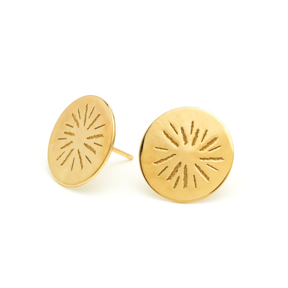 Bijoux - Boucles d'oreilles médailles rondes soleil - JOUR DE MISTRAL