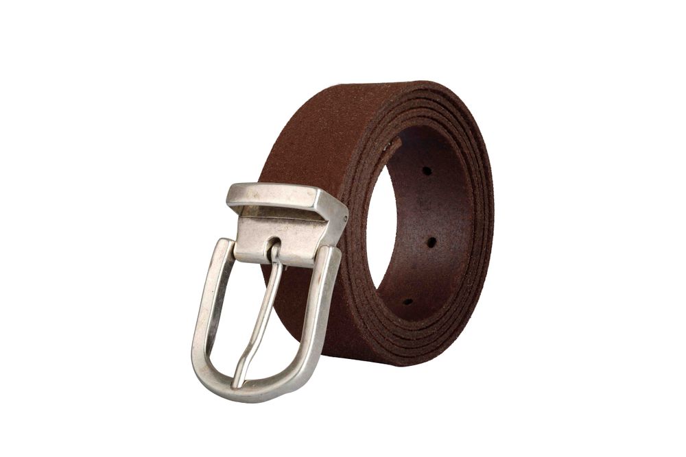 Leather goods - Brown leather belt with interchangeable buckle - VERTICAL L ACCESSOIRE