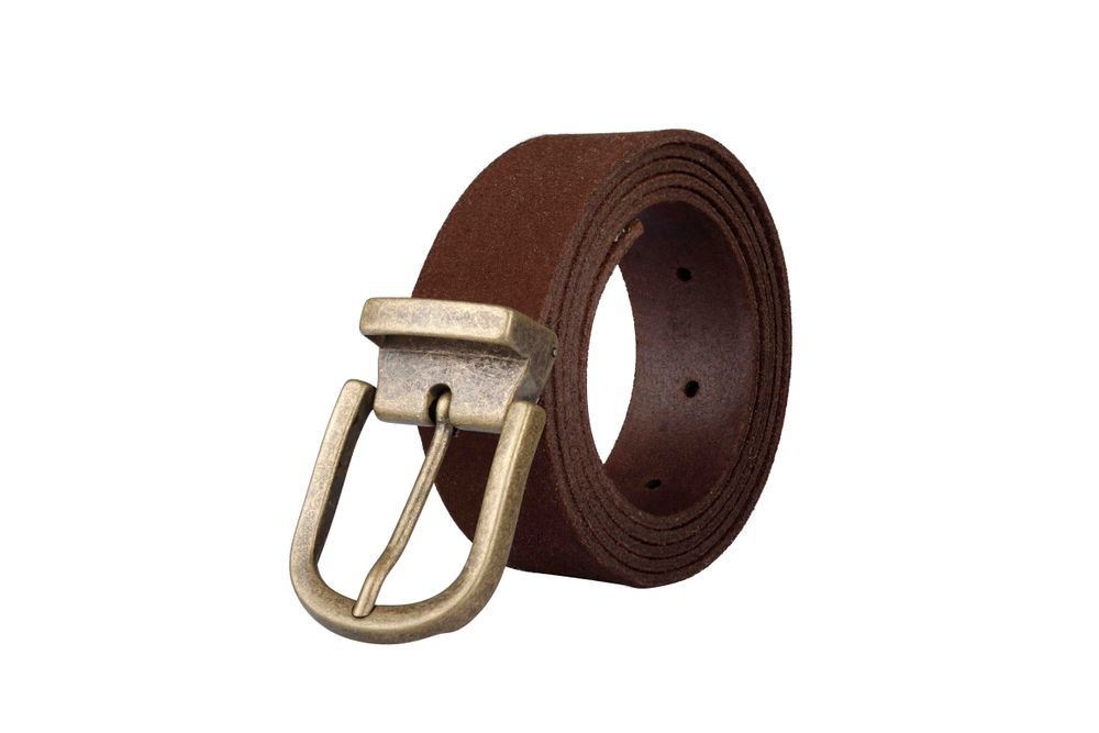 Leather goods - Brown leather belt with interchangeable buckle - VERTICAL L ACCESSOIRE