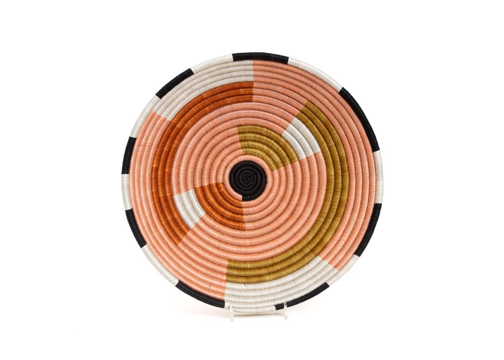 Other wall decoration - Large Dusty Peach Geo Round Basket - ALL ACROSS AFRICA + KAZI