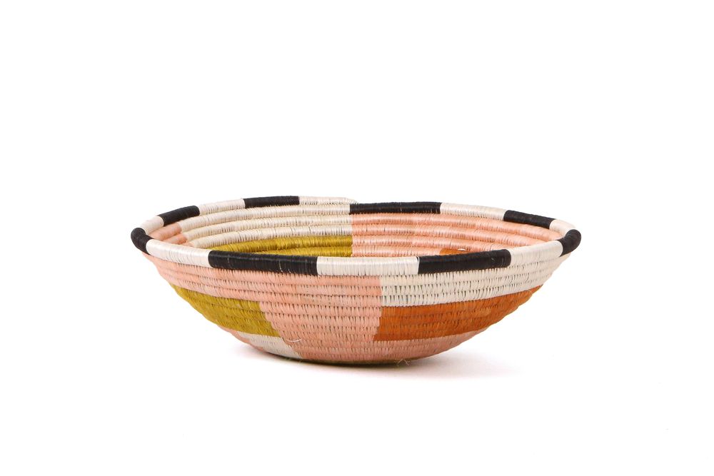 Other wall decoration - Large Dusty Peach Geo Round Basket - ALL ACROSS AFRICA + KAZI