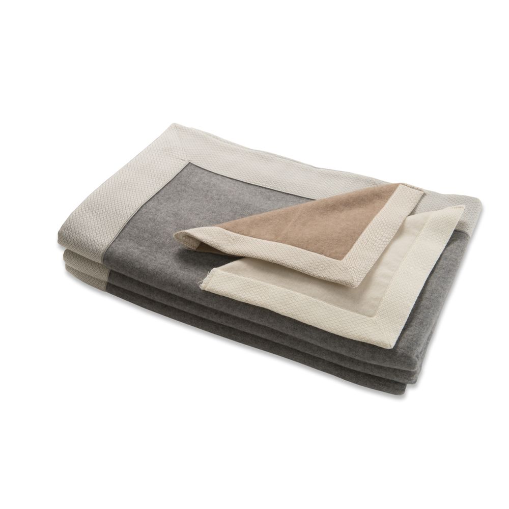 Plaids - Couverture « Piémont Bordo Nastro Diamante » - MASSERANO CASHMERE