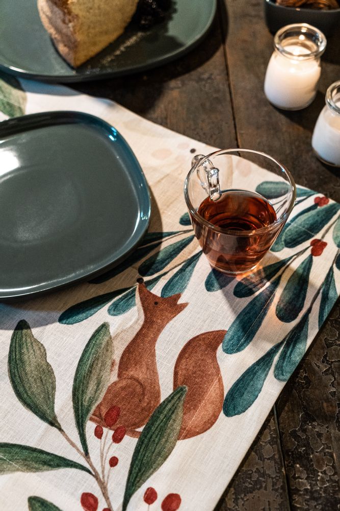 Placemats - Rudolph  Linen Breakfast Set - NAPKING  BY BELLAVIA