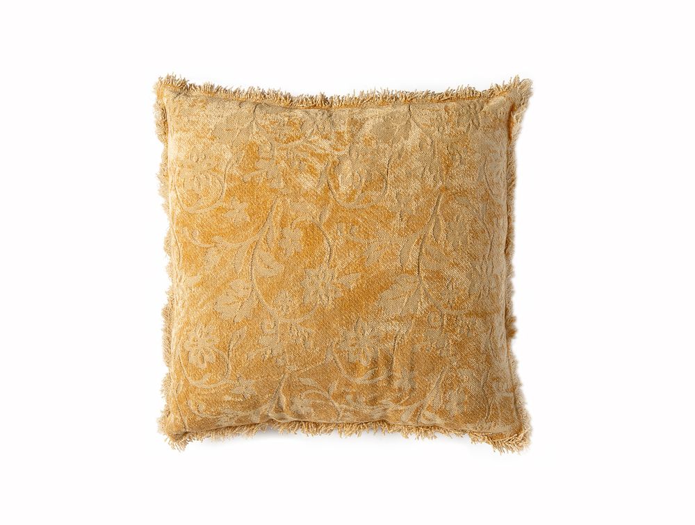 Coussins - Coussin en coton moutarde floral AX70204 - ANDREA HOUSE
