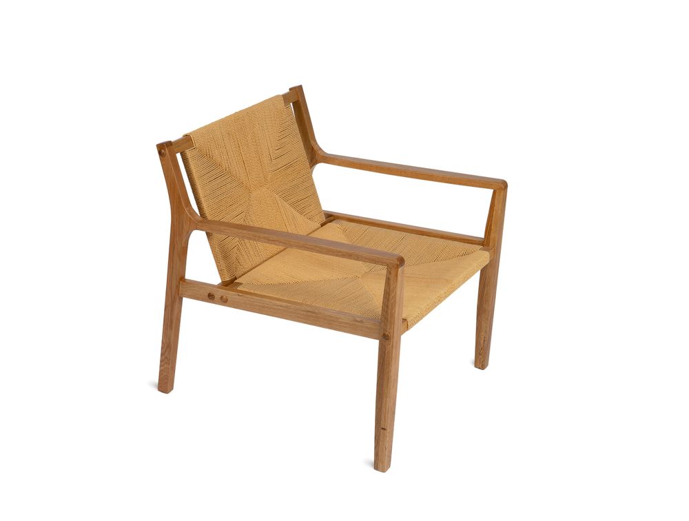Sièges pour collectivités - Fauteuil Catalina, bois de chêne et corde de papier MU70185 - ANDREA HOUSE