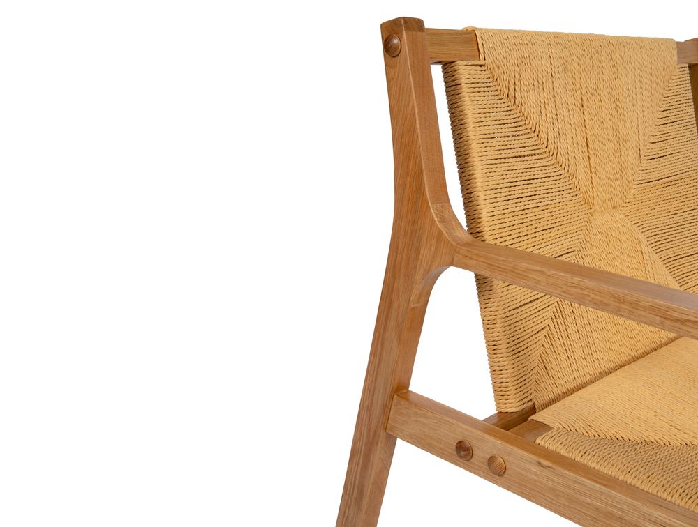 Sièges pour collectivités - Fauteuil Catalina, bois de chêne et corde de papier MU70185 - ANDREA HOUSE
