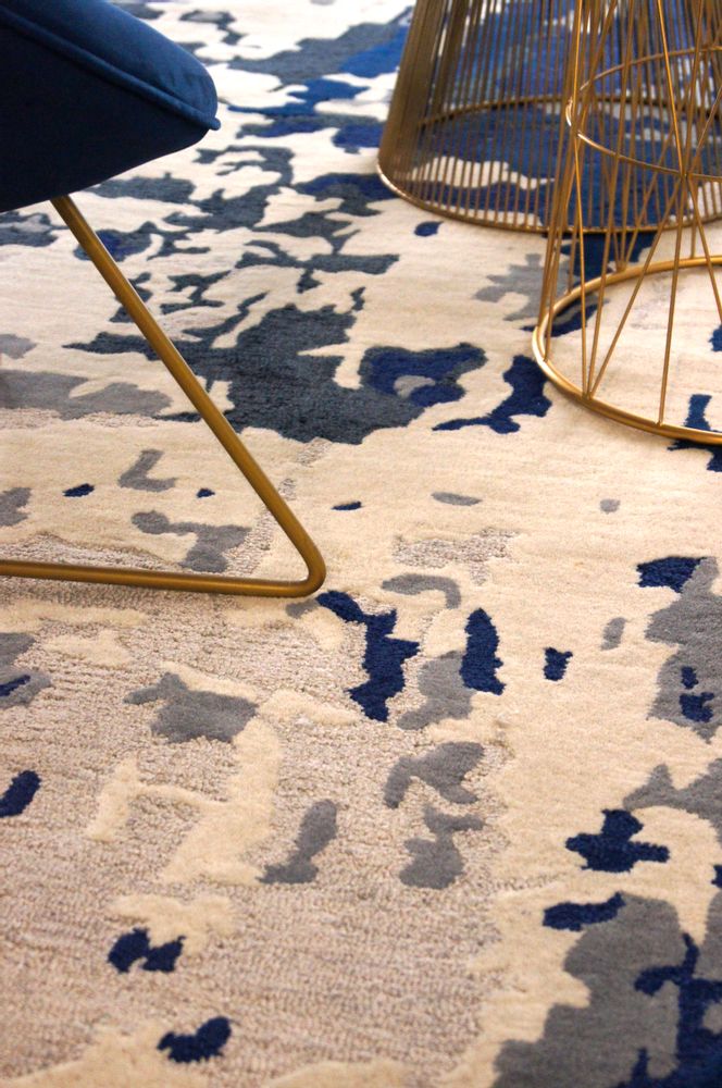 Contemporary carpets - FIRE DESIGN, AREA RUG HANDMADE on BAMBOO SILK - KAYMANTA