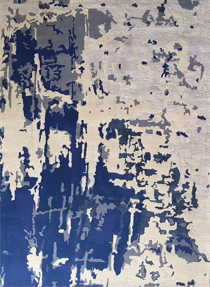 Contemporary carpets - FIRE DESIGN, AREA RUG HANDMADE on BAMBOO SILK - KAYMANTA
