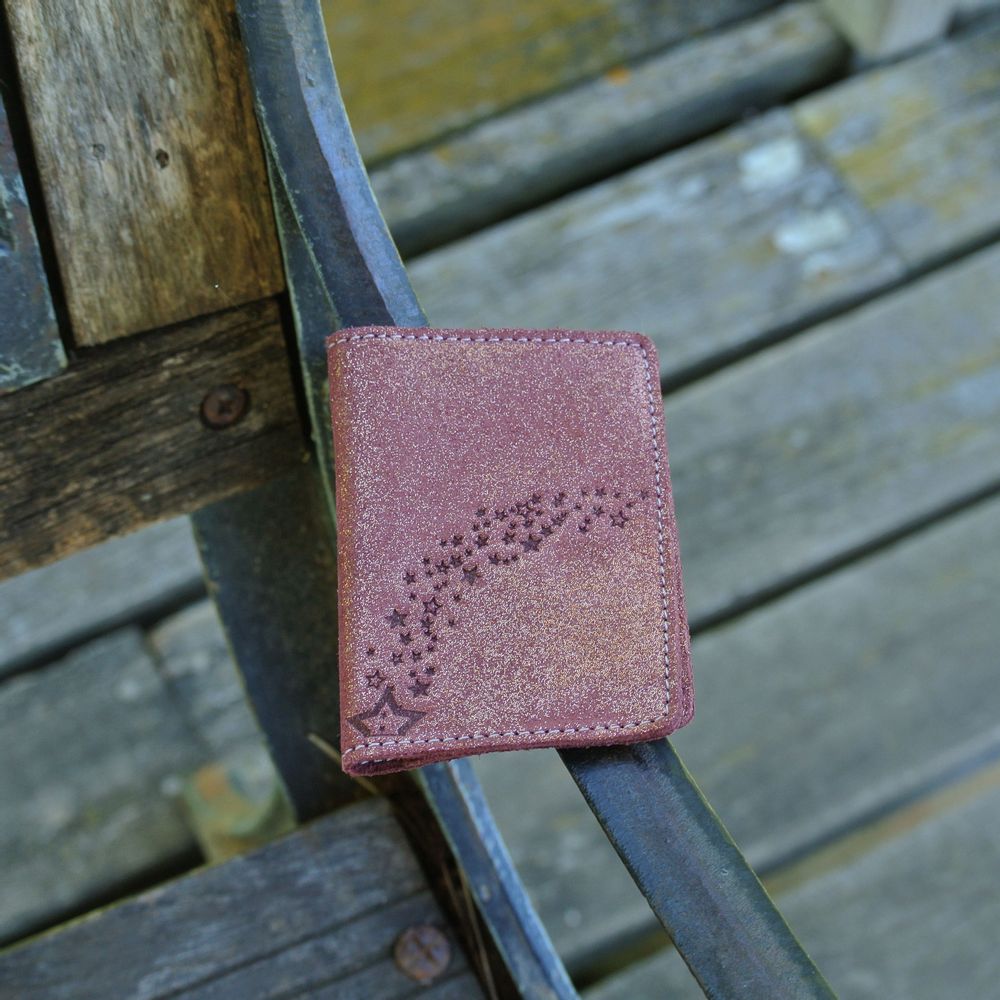 Petite maroquinerie - Etui à cartes Double en cuir Pailleté - LA CARTABLIÈRE