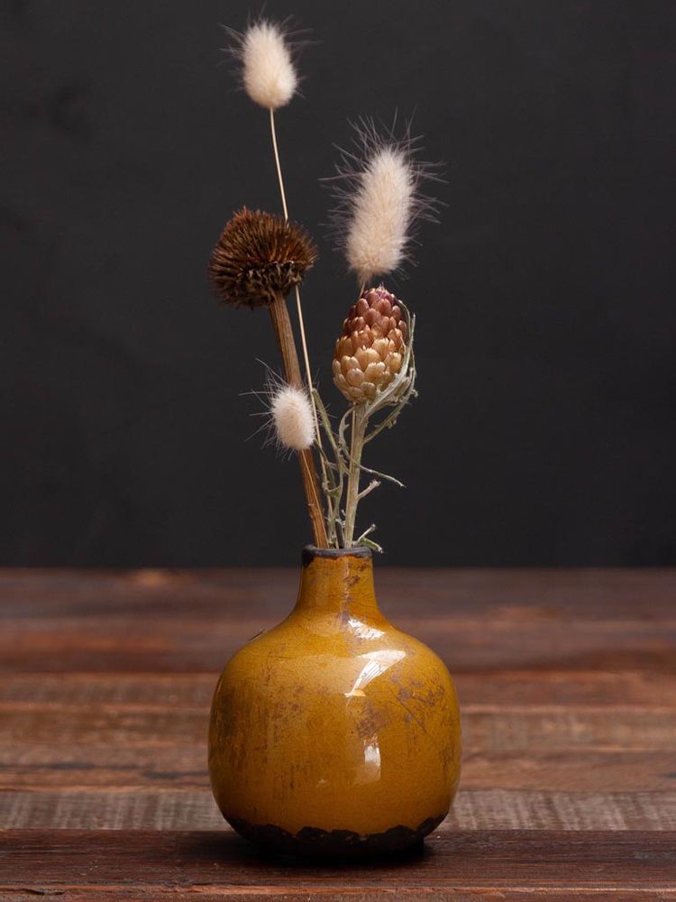 Vases - Small mustard ceramic vase - CHEHOMA