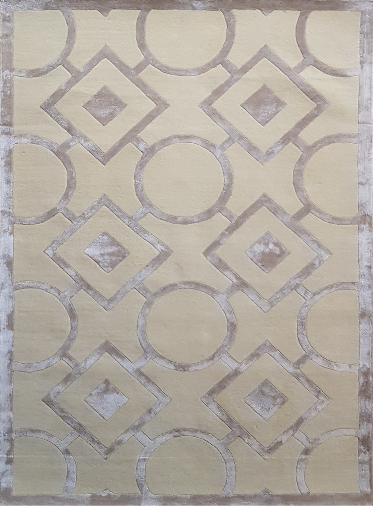 Tapis design - MOTIF ROMANCE, TAPIS DE ZONE FAIT MAIN SUR LAINE BIO PURE - KAYMANTA
