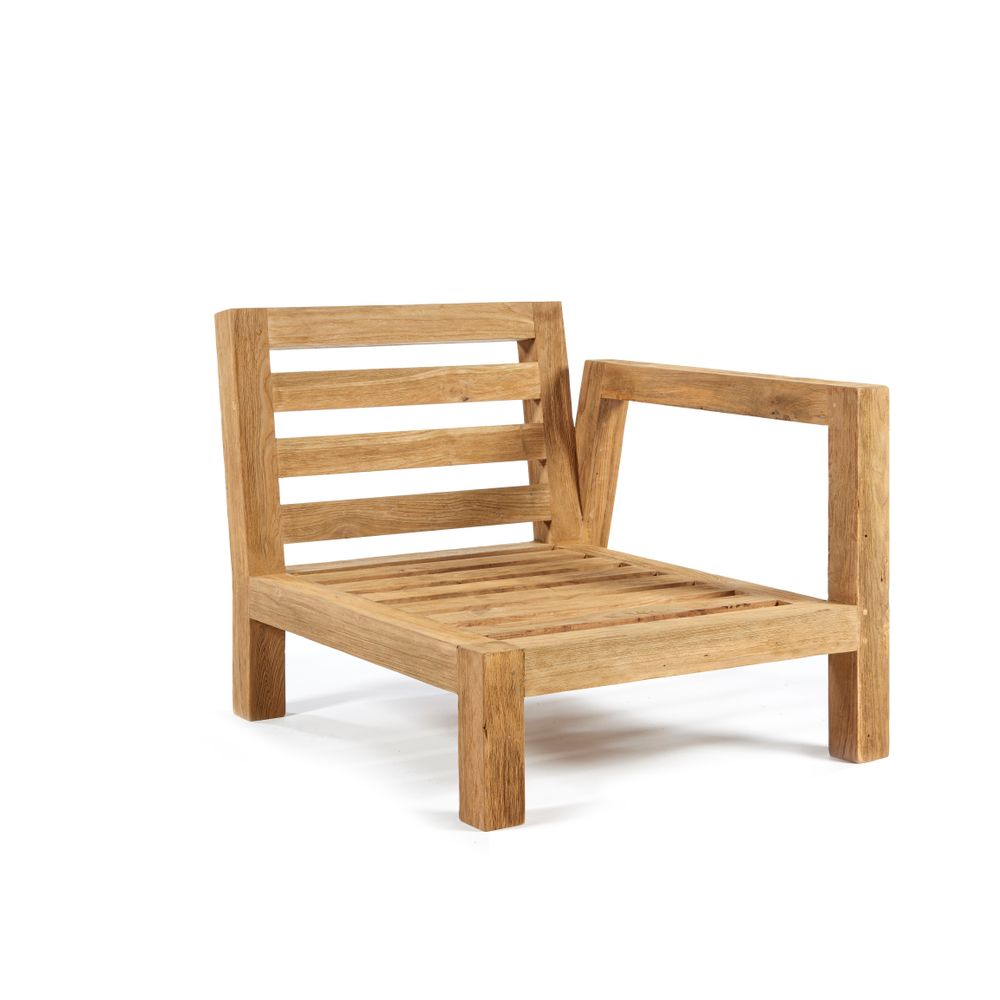 Lawn chairs - Salvador Teak Lounge Chair - 1 Arm Left - SEMPRE LIFE