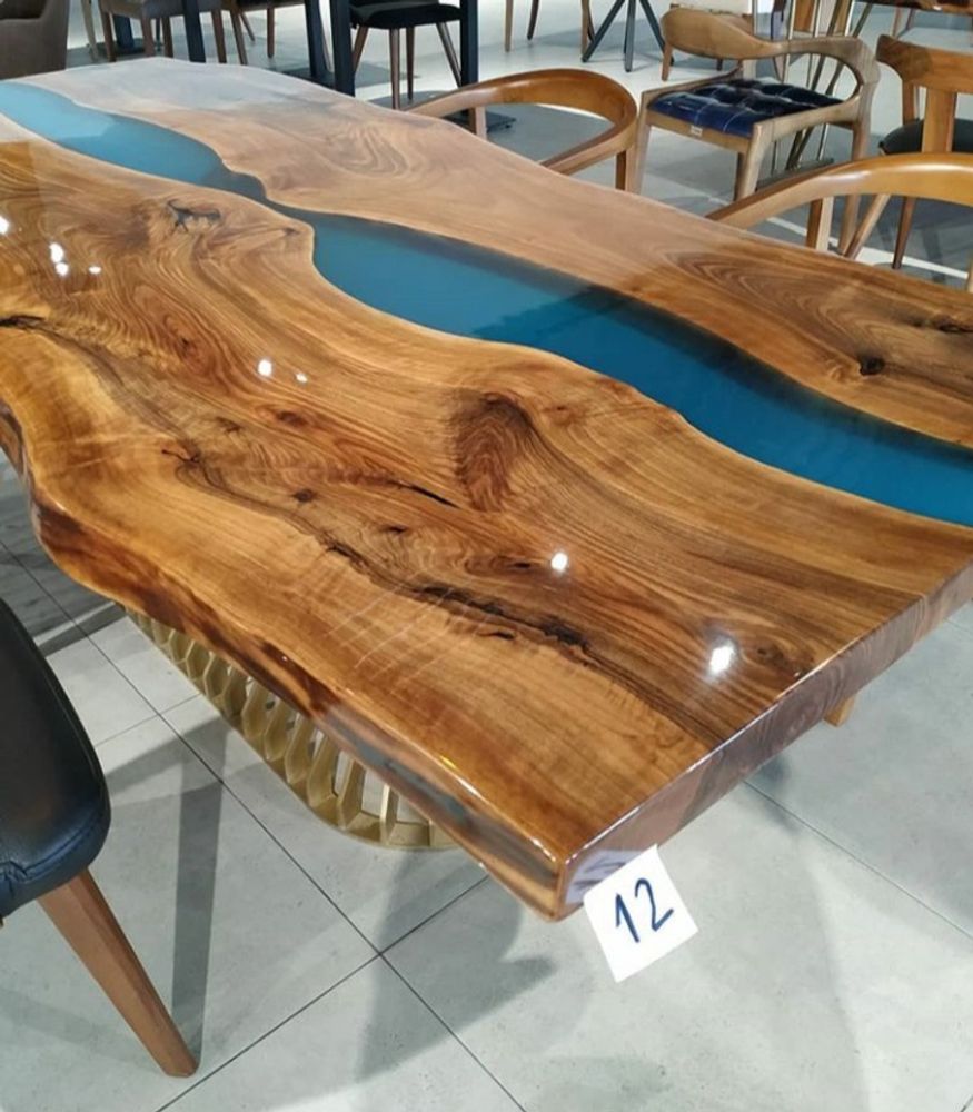 Tables Salle à Manger - Crystal Blue river table - DESIGNTRADE
