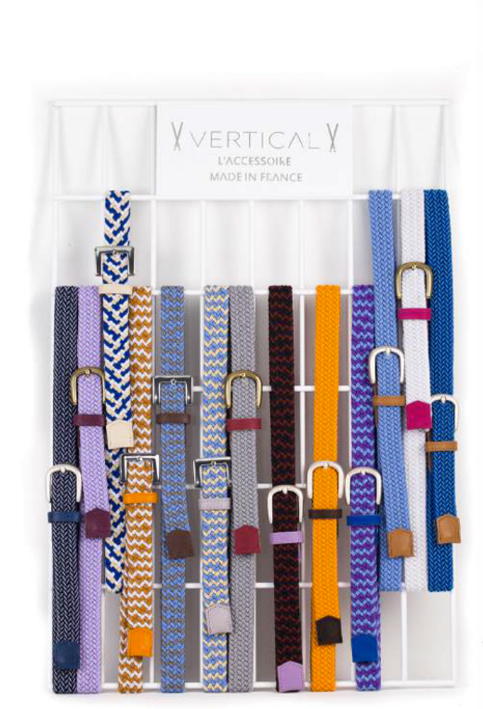 Leather goods - Burgundy purple women's braided belt - VERTICAL L ACCESSOIRE