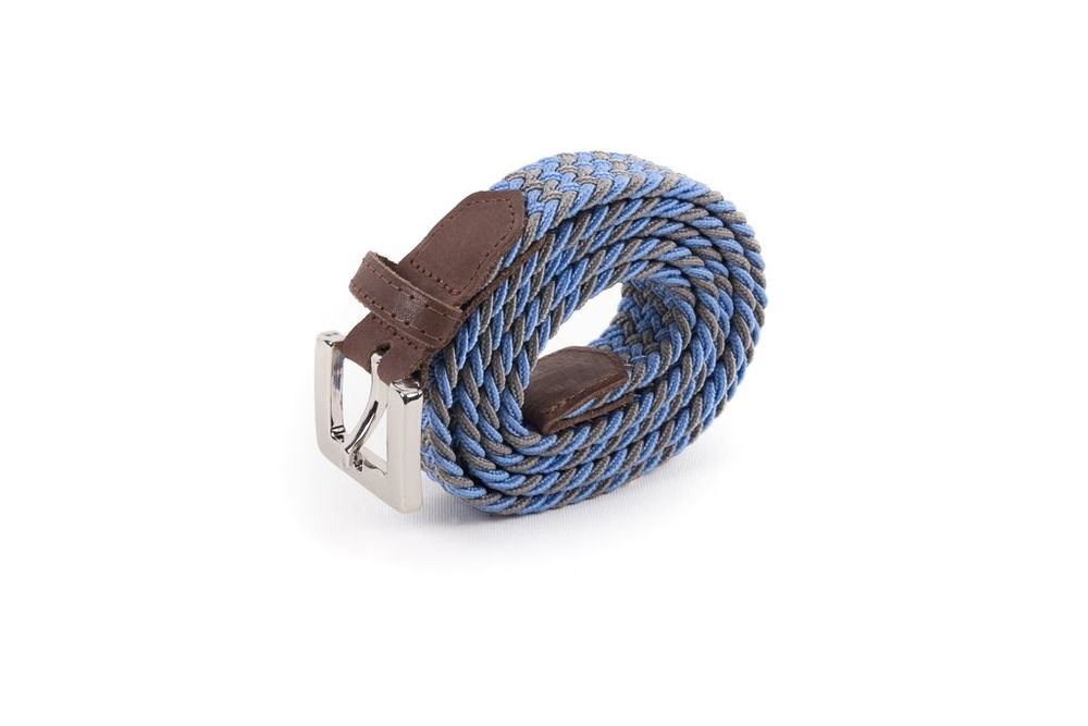 Petite maroquinerie - Ceinture tressée femme bleu gris - VERTICAL L ACCESSOIRE