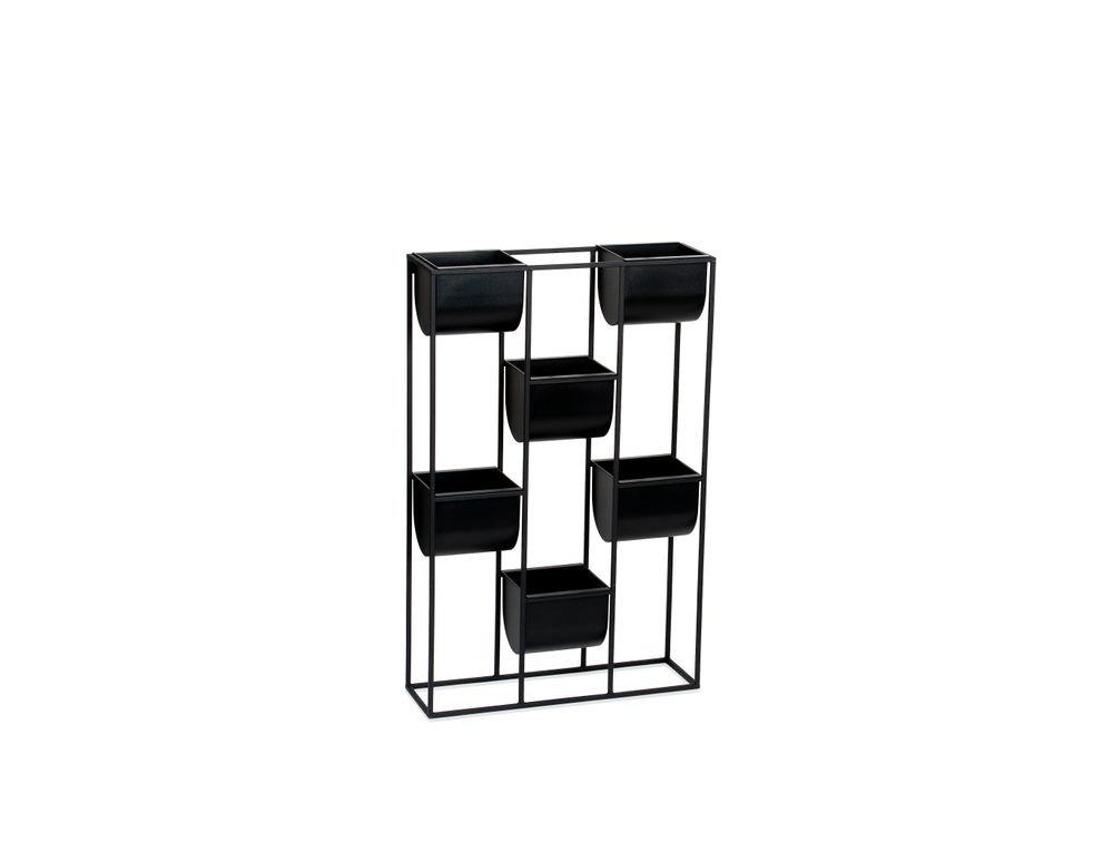 Decorative objects - AX70035 Black Metal and ABS Wall Pot - ANDREA HOUSE