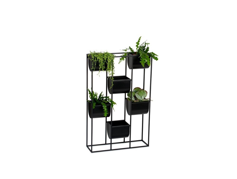 Decorative objects - AX70035 Black Metal and ABS Wall Pot - ANDREA HOUSE
