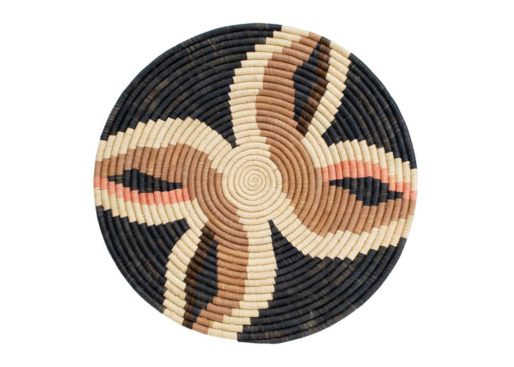 Other wall decoration - 21" Large Tabia Peach Woven Wall Art Plate - ALL ACROSS AFRICA + KAZI