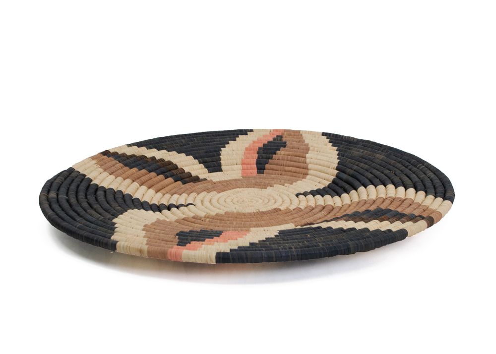 Other wall decoration - 21" Large Tabia Peach Woven Wall Art Plate - ALL ACROSS AFRICA + KAZI