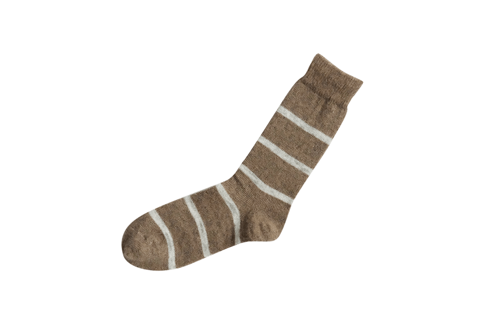 Chaussettes - CHAUSSETTES BORDÉES DE LAINE MOHAIR - NISHIGUCHI KUTSUSHITA