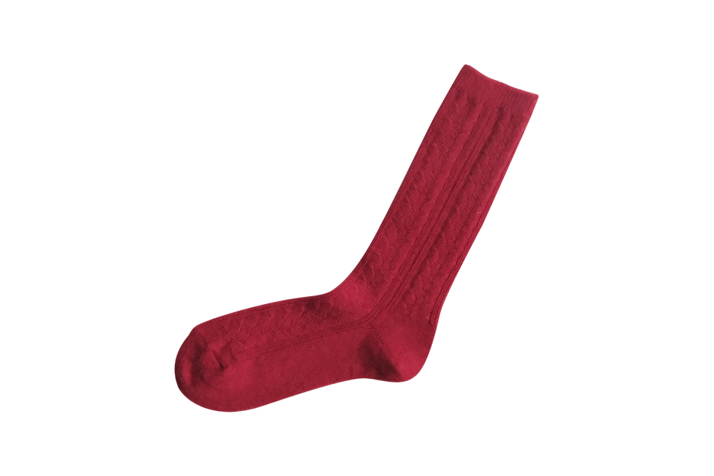 Socks - ALPACA WOOL CABLE SOCKS - NISHIGUCHI KUTSUSHITA