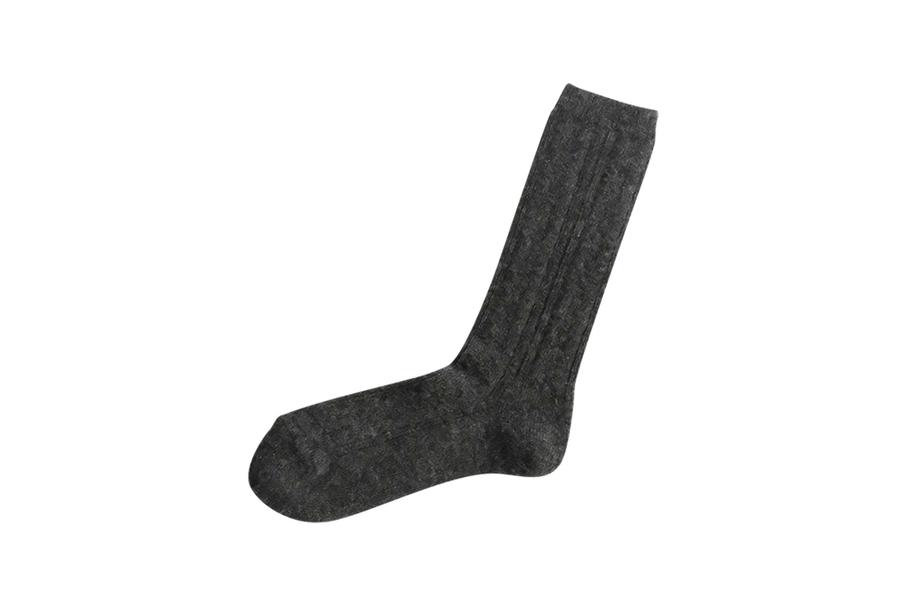 Socks - ALPACA WOOL CABLE SOCKS - NISHIGUCHI KUTSUSHITA
