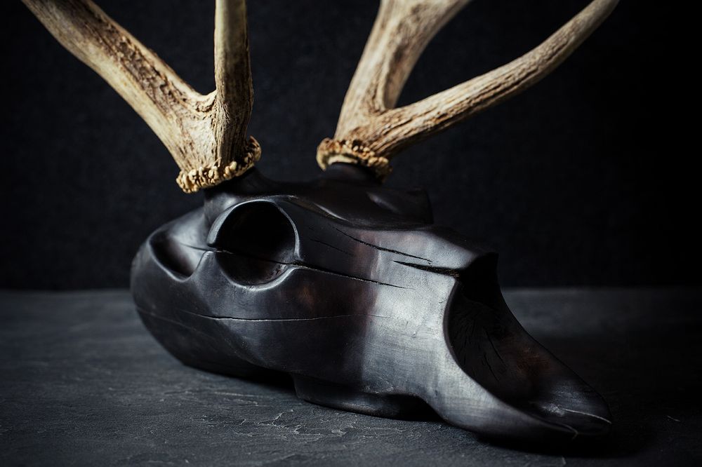 Pièces uniques - Sculptures de crâne d'animaux en bois. - ATELIER PEV / PATRICK EVESQUE