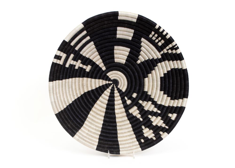 Decorative objects - 14" Extra Large Black Cheza Round Basket - ALL ACROSS AFRICA + KAZI