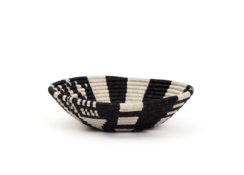 Decorative objects - 14" Extra Large Black Cheza Round Basket - ALL ACROSS AFRICA + KAZI
