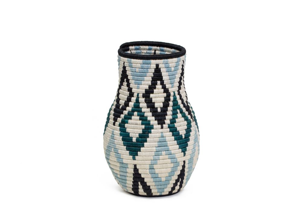 Vases - Dusk Blue + Teal Bulb Vase - ALL ACROSS AFRICA + KAZI