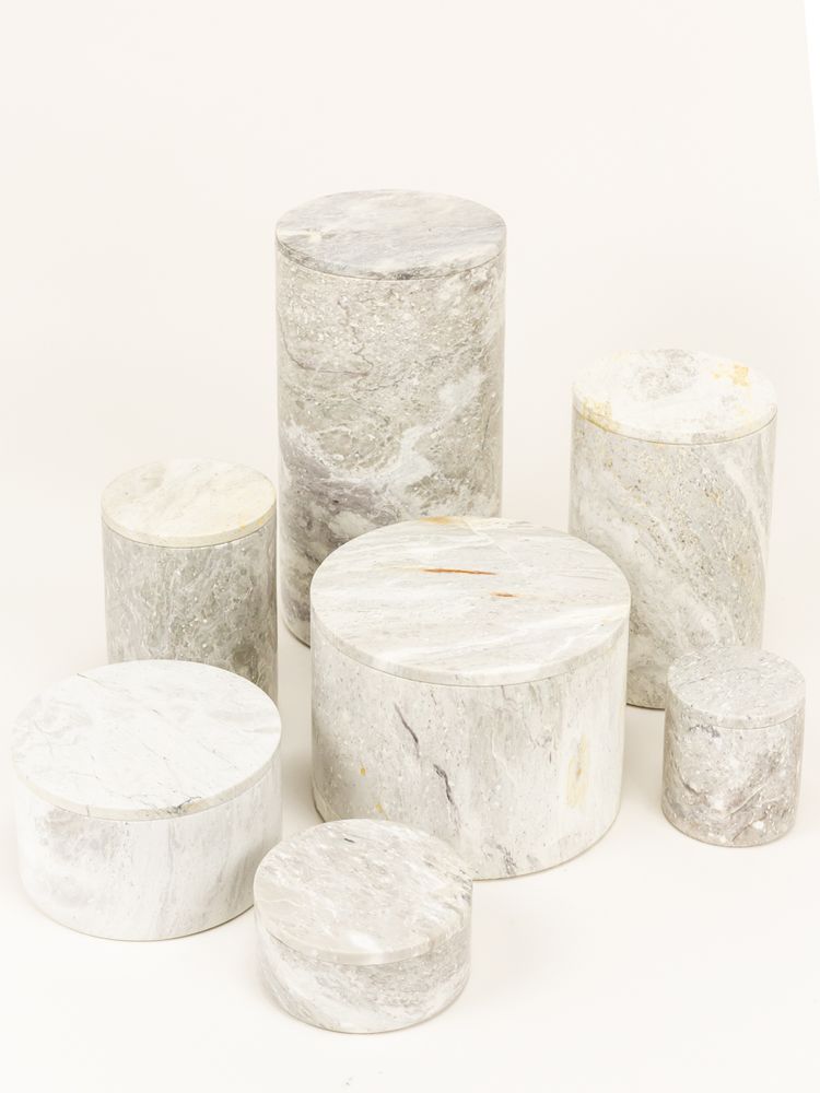 Boîtes de conservation - Round natural stone boxes - L INDOCHINEUR X RIVÊT