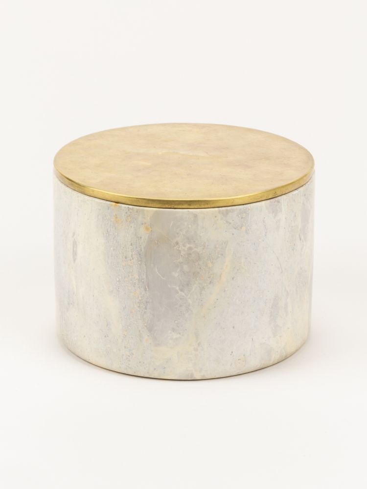 Food storage - Round stone and brass boxes - L INDOCHINEUR X RIVÊT