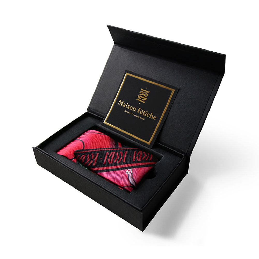 Jewelry - HIBISCUS RED KNOTTED FETISH PRINTED SILK TWILL BRACELET - MAISON FÉTICHE