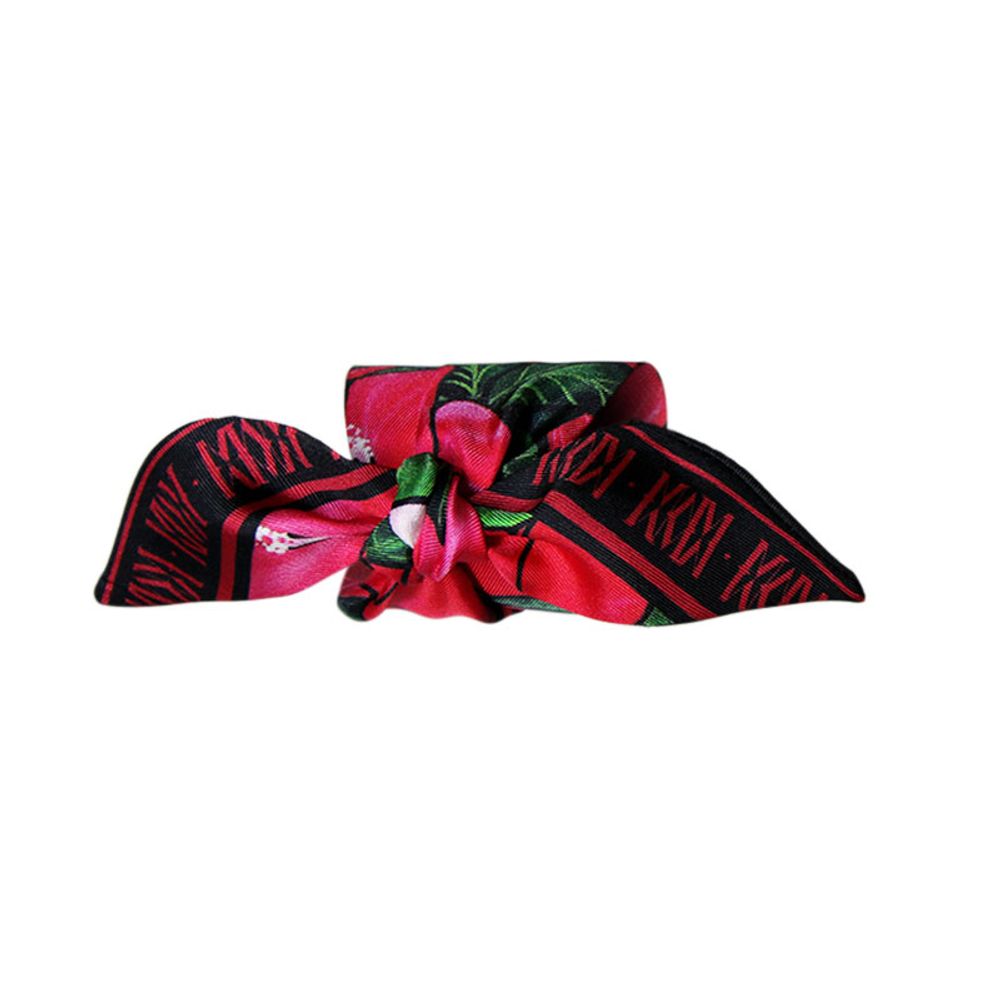 Jewelry - HIBISCUS RED KNOTTED FETISH PRINTED SILK TWILL BRACELET - MAISON FÉTICHE