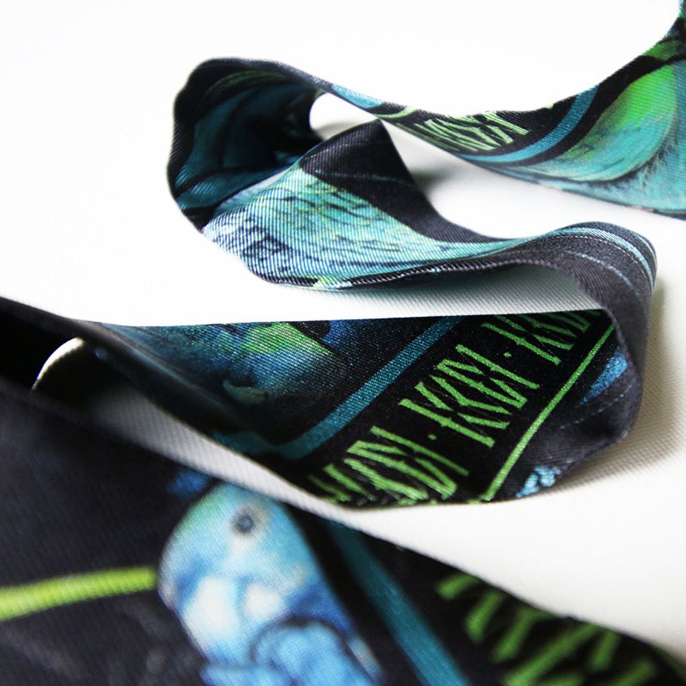 Jewelry - NIGHT THEATRE GREEN LIGHT KNOTTED FETISH PRINTED SILK TWILL BRACELET - MAISON FÉTICHE