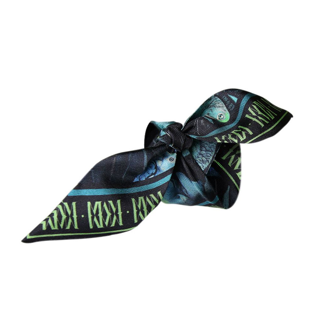 Jewelry - NIGHT THEATRE GREEN LIGHT KNOTTED FETISH PRINTED SILK TWILL BRACELET - MAISON FÉTICHE