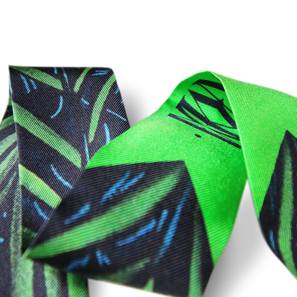 Foulards et écharpes - Fétiche à nouer 100 % twill de soie - bandeau/ruban - Palm Green - MAISON FÉTICHE