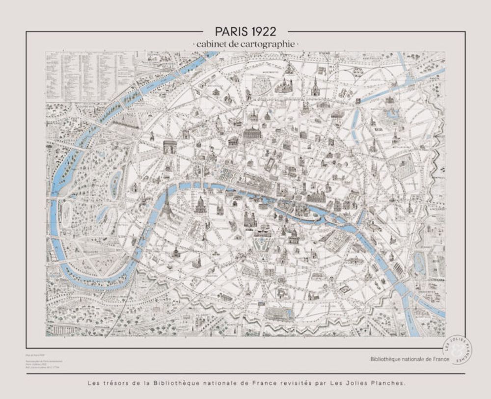 Poster - POSTER I MAP OF PARIS 1922 - LES JOLIES PLANCHES