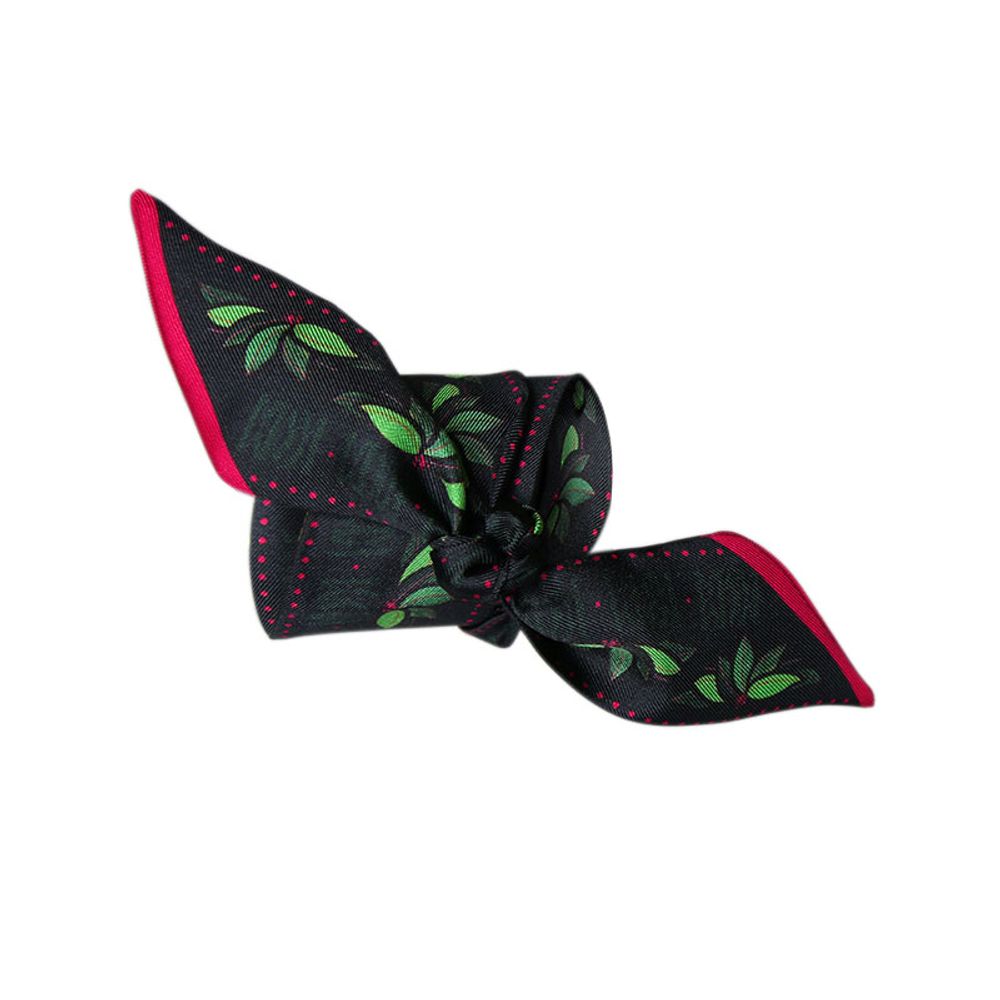 Foulards et écharpes - Fétiche à nouer 100 % twill de soie - bandeau/ruban - Pink Flowers - MAISON FÉTICHE