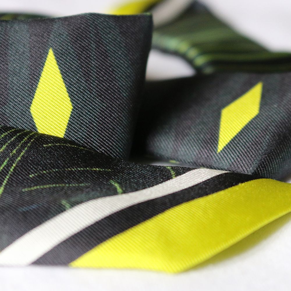 Foulards et écharpes - Fétiche à nouer 100 % twill de soie - bandeau/ruban - Soft Wax yellow - MAISON FÉTICHE