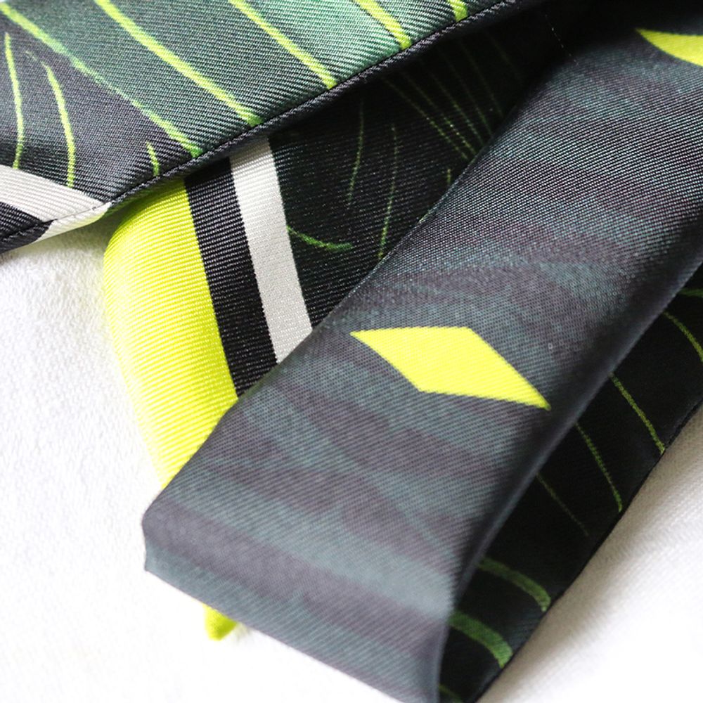 Foulards et écharpes - Fétiche à nouer 100 % twill de soie - bandeau/ruban - Soft Wax yellow - MAISON FÉTICHE