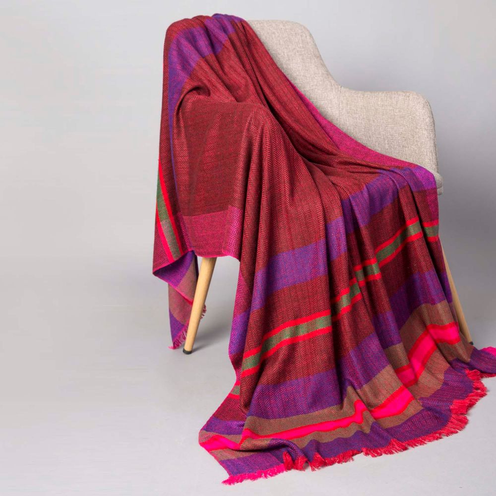 Throw blankets - Donna cashmere and wool throw - SADHU HANDMADE NATURALS