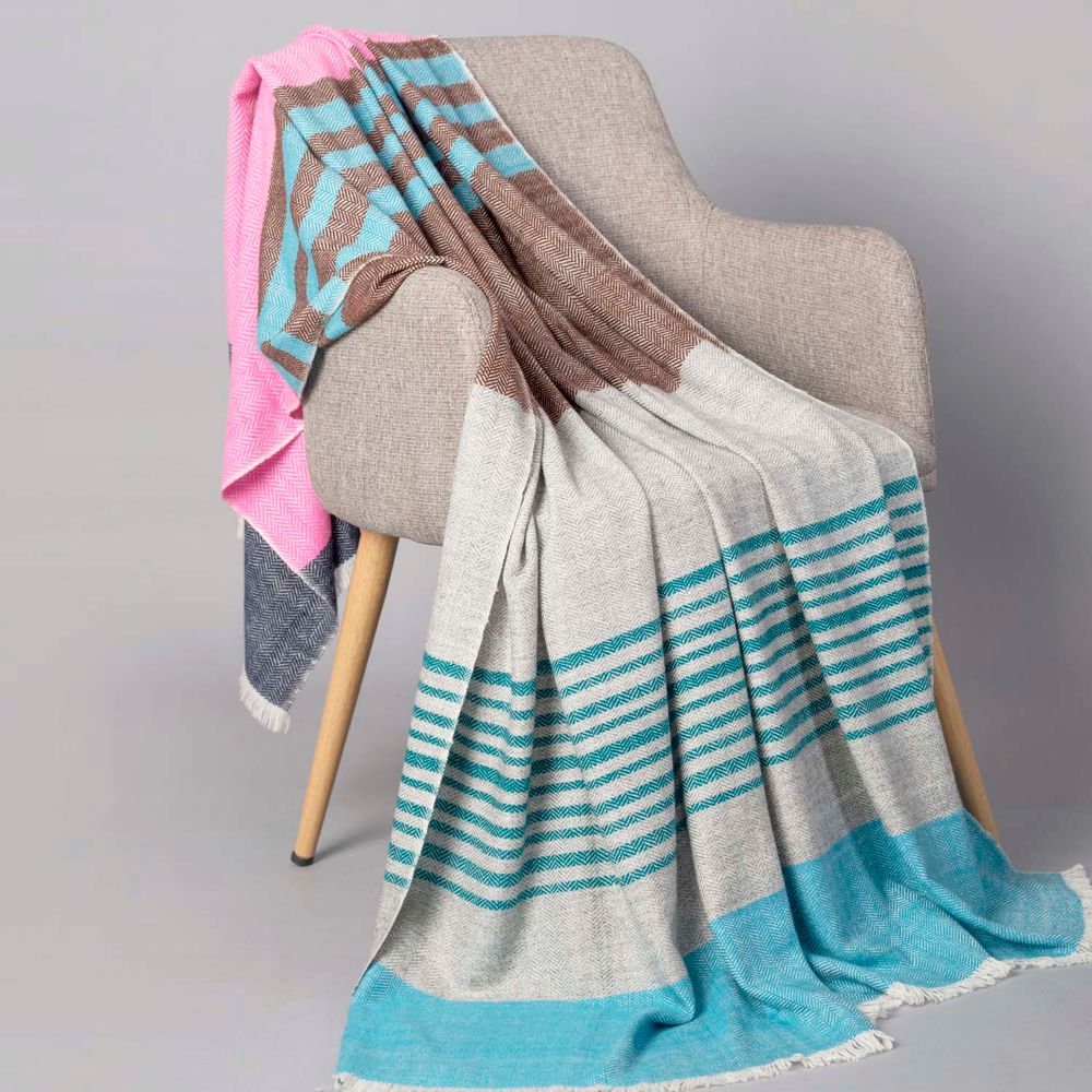 Throw blankets - Donna cashmere and wool throw - SADHU HANDMADE NATURALS