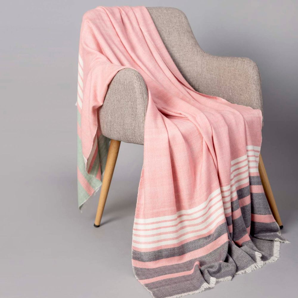 Throw blankets - Donna cashmere and wool throw - SADHU HANDMADE NATURALS